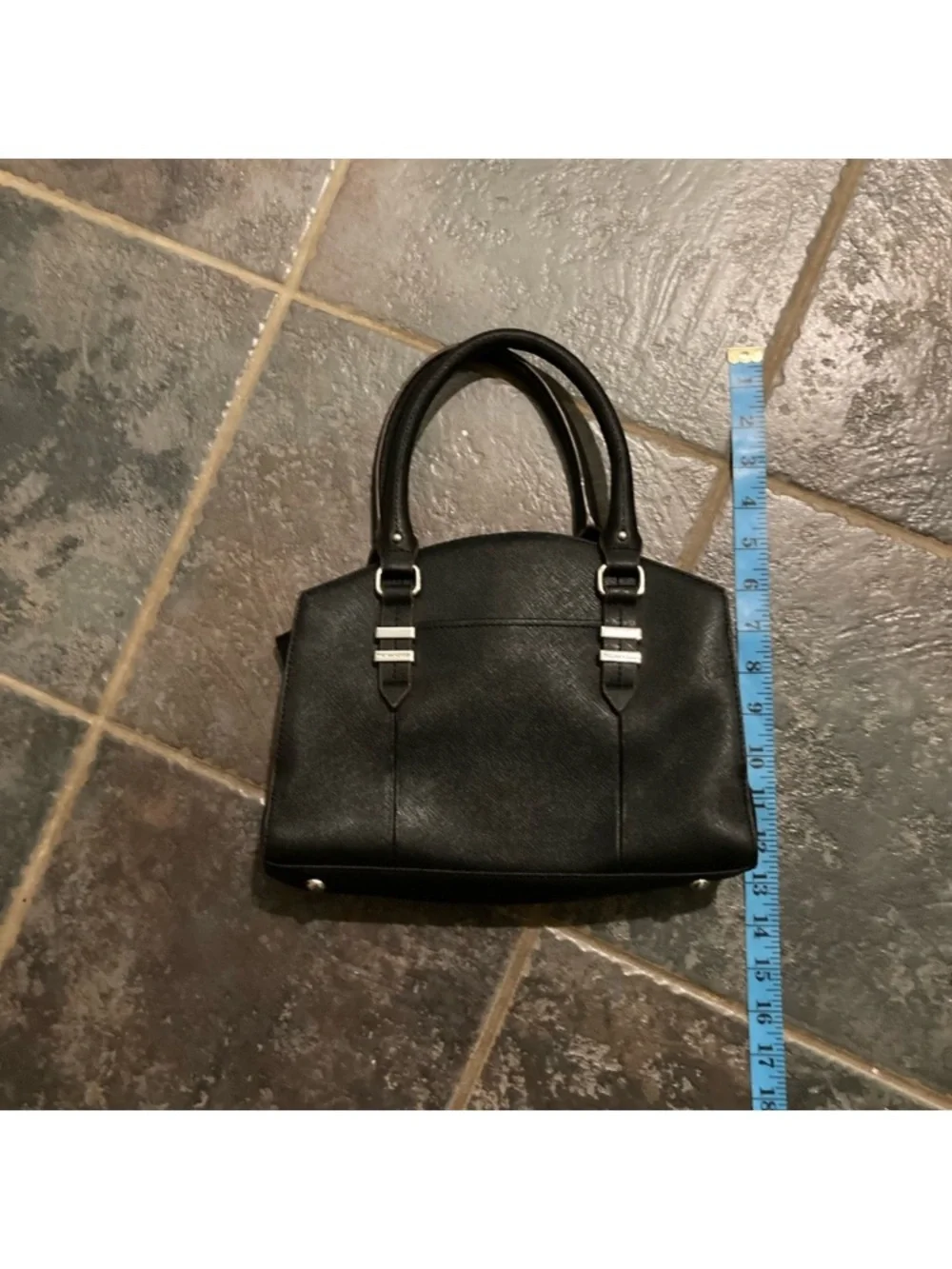 Tignanello Saffiano Black Satchel Handbag